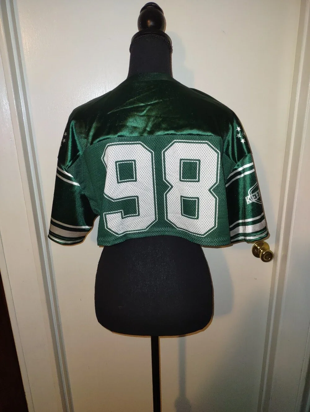 Y2K Streetwear Green Football Crop Jersey